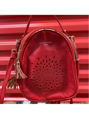 Women's APHISON Red Crossbody Bag One Size with Gold Hardware